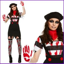 Halloween Ladies Zombie Mime Girl Costume