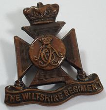 The Wiltshire Regiment Officers Service Dress Cap Badge - 2 Lugs to Rear