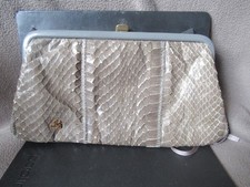 Vintage Jane Shilton Grey Snakeskin Clutch Bag / Purse