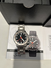 Sinn U1 Diver Watch on stainless steel bracelet + Sinn black leather strap
