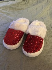 Ladies Red Sequin With White