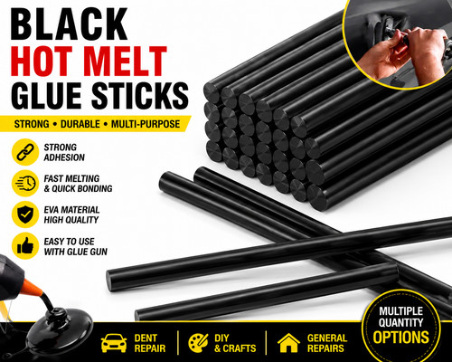 Black hot glue sticks - black, adhesive