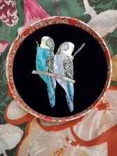 Erstwilder Jocelyn Proust Budgie Necklace , Pair O Keets, Rare