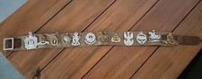WW2 Military Badge Trophy/souvenir Belt with 12 Badges