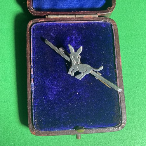Vintage silver donkey brooch - donkey,