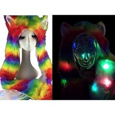 Rainbow LED Light Up Faux Fur