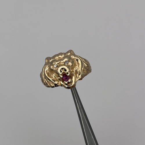 14k yellow gold - ruby, and