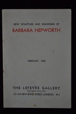 NEW SCULPTURE & DRAWINGS BY BARBARA HEPWORTH CATALOGUE LEFEVRE GALLERY 1950 RARE