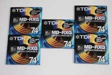 5 x  TDK MD-RXG 74 Minidiscs -