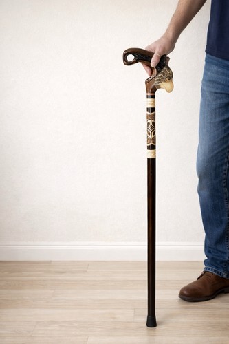 Hand carved wooden walking - carved,