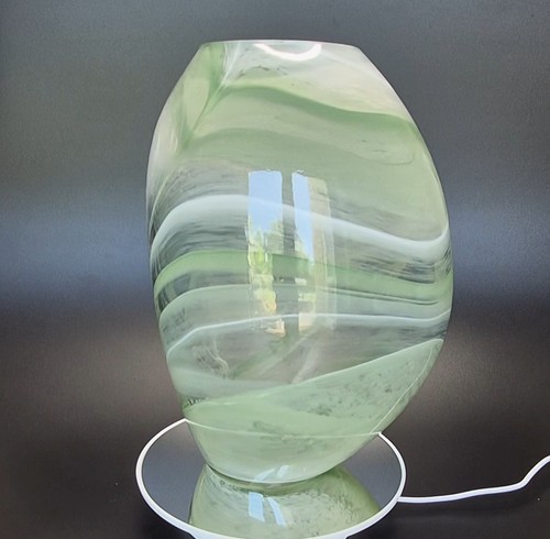 Handmade large green swirl art - handmade,