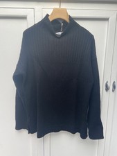 BARTOLINI  97% CASHMERE T  NECK BLACK SWEATER XL. NEW