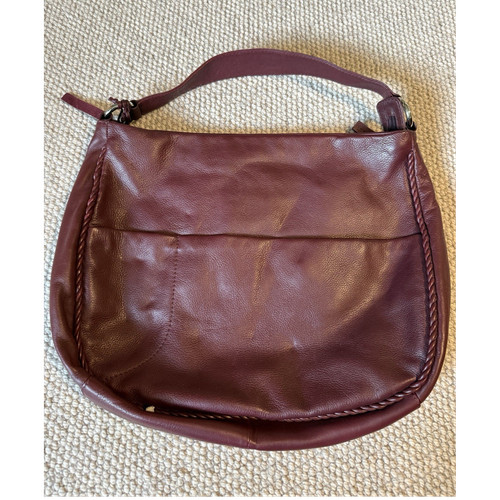 Tula burgundy leather - burgundy, shoulder