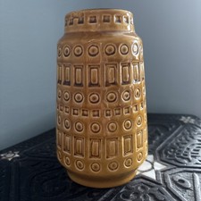 1960s  German Design Scheurich Ceramic Vase 260-18 Inca Pattern