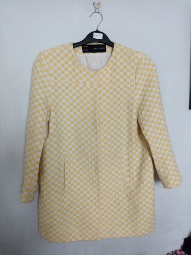 Zara women checkered yellow - zara,