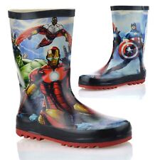 Boys Kids New Avengers Waterproof Wellies Rain Snow Wellingtons Boots Shoes Size