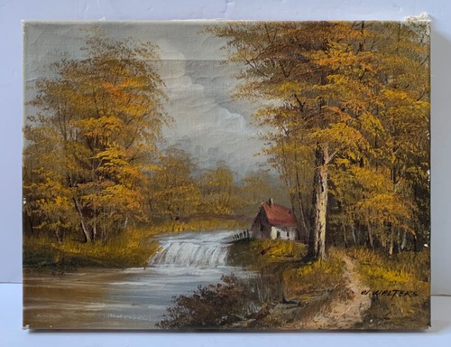 Vintage oil painting canvas - oil, on
