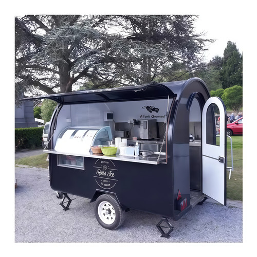 Premium black catering trailer - black,
