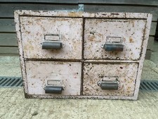 Metal Filing 4 Drawers  VTG Retro  industrial  Cabinet Office Storage chest