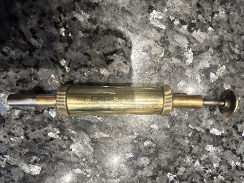 Brass grease gun engraved - gun,