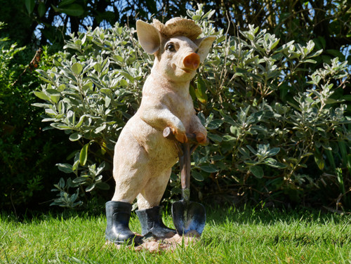 Pig garden ornament statue - pig,