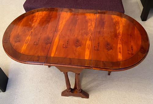 Vintage yew wood oval side - yew,