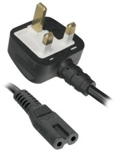 10 Joblot VOLEX UK C7 Figure 8 3 pin Plug 5A Fused Main Power Lead Cord cable