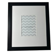 Sixtrees Photo Picture Frame Black Matte 11x13" to 5x7" White Mount Wall Hanging