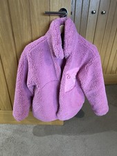 Ladies Gorgeous Pink Cosy Pull & Bear Borg Sherpa Fleece Jacket Size Small