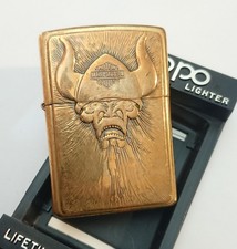 Harley Davidson Barrett Smythe Viking Brass Vintage Zippo Lighter, 1995