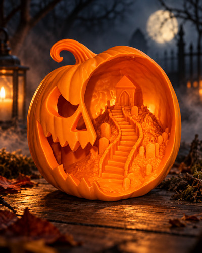 Printed jack lantern - 3d, o
