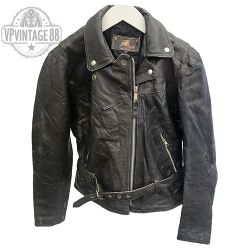 Vintage leather black biker - vintage,