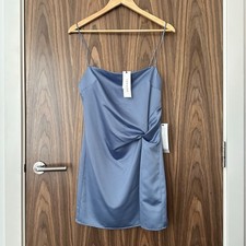 Topshop Baby Blue Satin Ruched