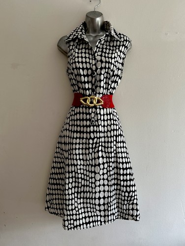 Black white polka dot dress - black/white,