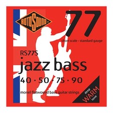 Rotosound Jazz Bass 77 Monel Flatwound Short Scale Bass Strings - 40 50 75 90 Ga