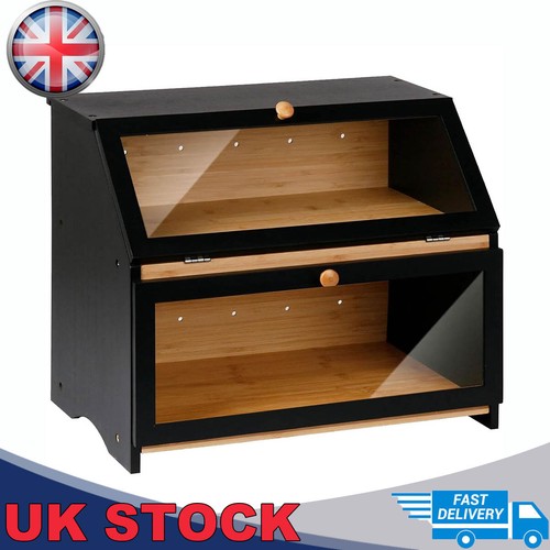 Bamboo bread bin double layer - double,