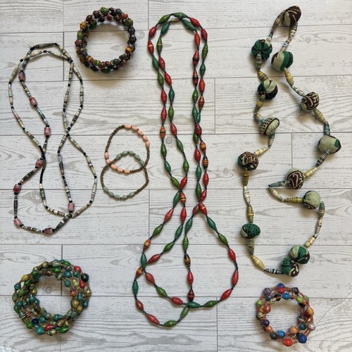 Vintage handmade paper bead - vintage,