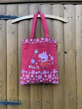Peppa Pig Kids Tote Bag Handbag Canvas Coral Pink Blue Daisy Bee Small Medium