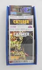 Blue Wall Mounted Leaflet / Brochure Holder / Rack - 3 x A4 Portrait Pockets