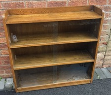 Antique oak shelf bookcase - 4,