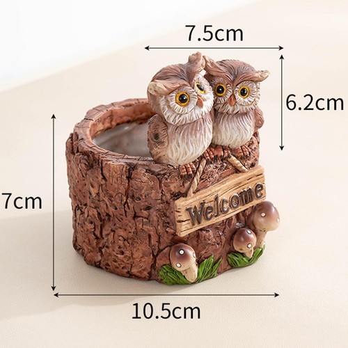 Resin owl planter pot - resin,