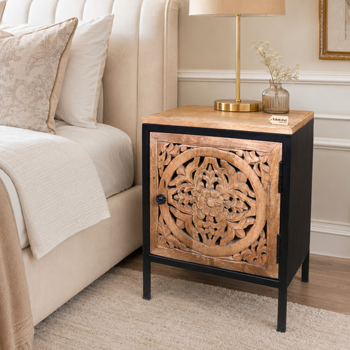 Adhara mango wood bedside - mango,