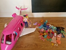 Barbie Aeroplane with Pilot and Accessories Plus Bundle Clothes & Barbie Doll