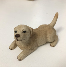 Vintage Labrador Ornament Figurine, Working Laying Golden Lab Dog, Paws 4” Long