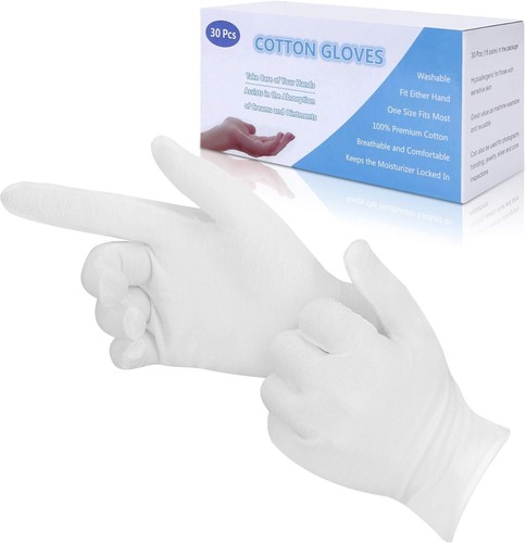 Cotton gloves pcs white - cotton,