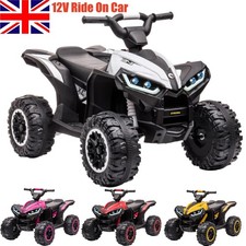 Kids Electric Quad Bike 12V Ride On Car ATV Toy Remote Control Music LED 2 Speed