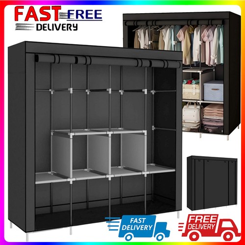 Large fabric canvas wardrobe - large,