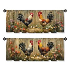Rooster Curtain Valance for