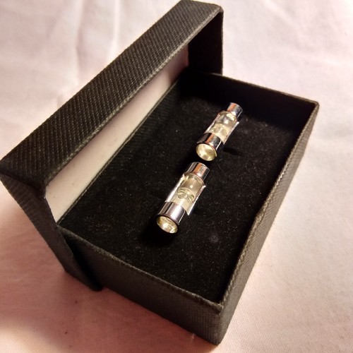 White sand egg timer cufflinks - timer,