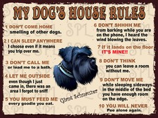 My dog's house rules Giant Schnauzer retro metal sign Plaque
